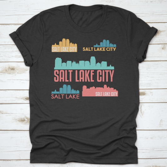 Salt Lake City Utah Usa Flat Icon Skyline Silhouette Design City