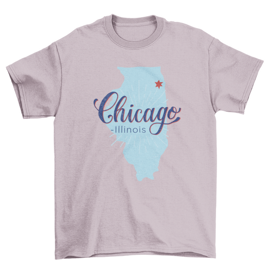 Chicago Illinois Map T-shirt