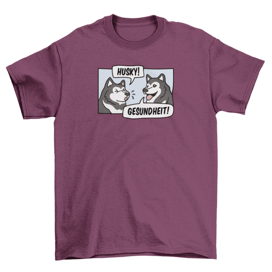 Sneezing husky t-shirt